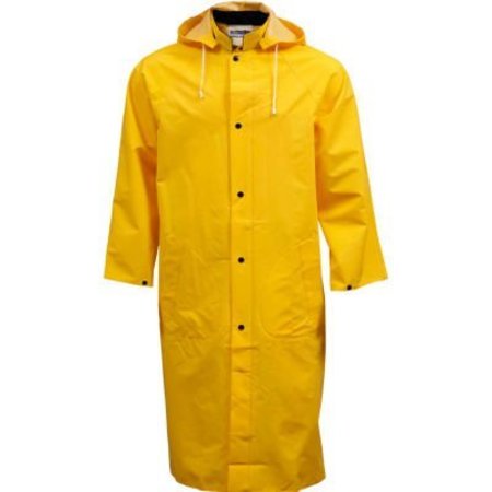 TINGLEY RUBBER Tingley® C53217 .35mm Industrial Work Coat, Yellow, 48", Detachable Hood, 2XL C53217.2X